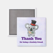 Koalaty Friend Pun Cute Koala in Top Hat Magneet (Voorkant / Achterkant)