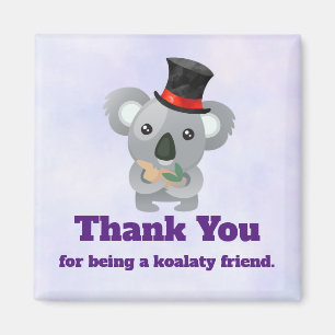 Koalaty Friend Pun Cute Koala in Top Hat Magneet