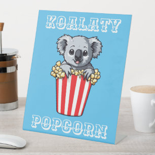 Koalaty Popcorn Reclamebord Met Voetstuk