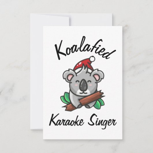 Koalaverdachte  Karaoke Zanger Kaart (Voorkant)