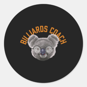 Koalified Biljart Coach Pool Speler Funny Billia Ronde Sticker