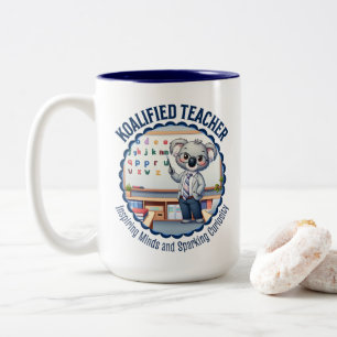 Koalified Docent Schattige Koala Theme Educator Gi Tweekleurige Koffiemok