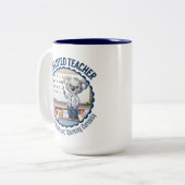 Koalified Docent Schattige Koala Theme Educator Gi Tweekleurige Koffiemok (Voorkant links)