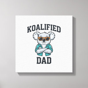 Koalified Papa Cute Koala Vader Shirt Ontwerp_1 Canvas Afdruk