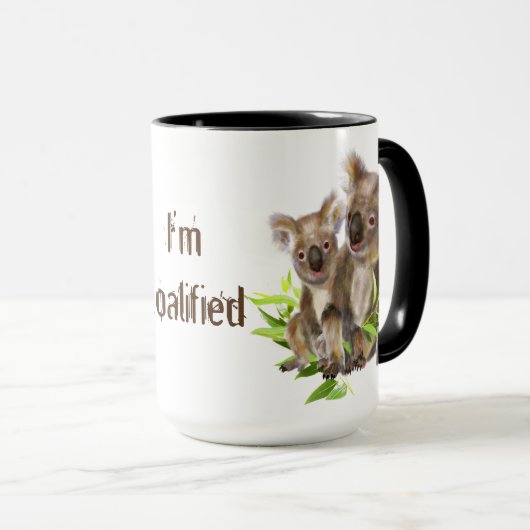 Koalified Quote Fun Koala Beer Australian Travel Mok (Voorkant rechts)
