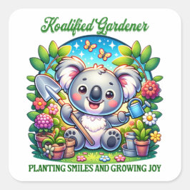 Koalified tuinman groen botanisch Plant Vierkante Sticker