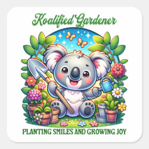 Koalified tuinman groen botanisch Plant Vierkante Sticker