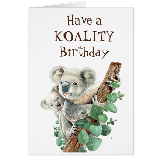 Koality Birthday Fun Animal Koala Beer (Voorkant)