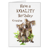 Koality Birthday Grandma Fun Animal Koala Beer (Voorkant)