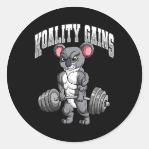 Koality Gains Fitness Gym Koala Bodybuilding Ronde Sticker