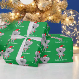 Koality Kerstmis Koala Beer met lichtbundel Cadeaupapier
