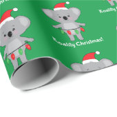 Koality Kerstmis Koala Beer met lichtbundel Cadeaupapier (Rol Hoek)