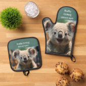 Koality Koken geserveerd hier Fun Kitchen Ovenwant & Pannenlap Set (Top down)