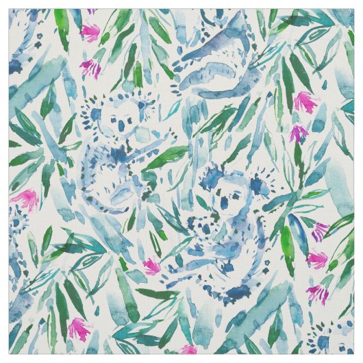 KOALITY TIME Cute Waterverf Koalas Stof (Swatch)