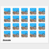Koa's Skaten Kerstmis Vierkante Sticker (Vel)