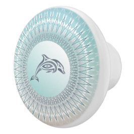 Koastal Turquoise Keramische Knop