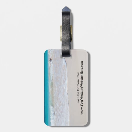 Koastal Vows Destination Wedding Save the Date Bagagelabel (Achterkant verticaal)