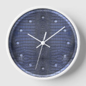 Kobalt Alligator Skin Large Clock (Voorkant)