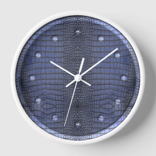 Kobalt Alligator Skin Large Clock (Voorkant)