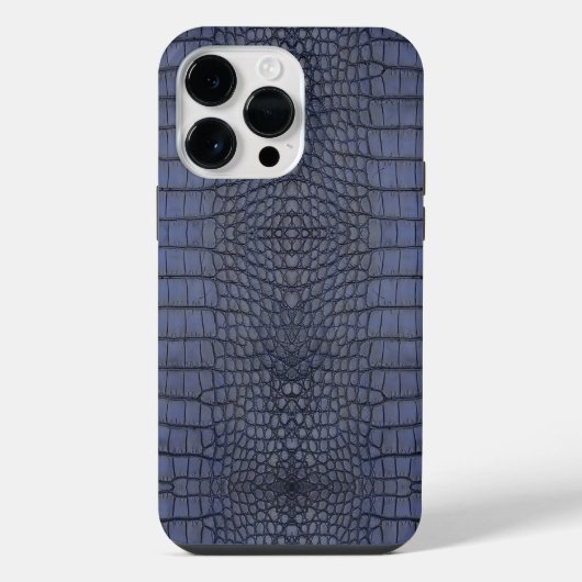 Kobalt Alligator Texture Print iPhone Hoesje (Achterkant)