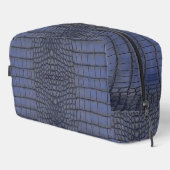 Kobalt Alligator Texture Print Toilettasje (Rechterhoek)