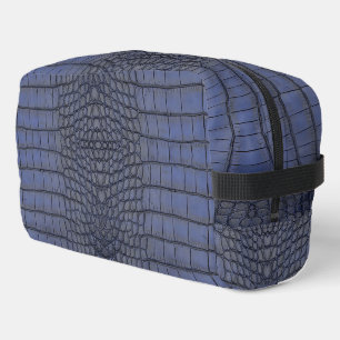 Kobalt Alligator Texture Print Toilettasje