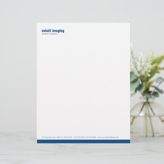 Kobalt basispaneel persoonlijk briefhoofd (Staand voorkant)