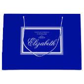 Kobalt blauw aanpasbaar bruidsmeisje groot cadeauzakje (Voorkant)