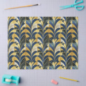 Kobalt Blauw en Goud Art Deco Marmeren patroon Tissuepapier (Craft)