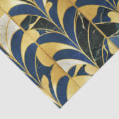 Kobalt Blauw en Goud Art Deco Marmeren patroon Tissuepapier (Detail)