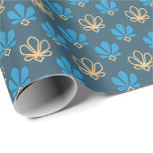 Kobalt Blauw en Goud Fleur Gift Wrap – Majestic Cadeaupapier (Rol Hoek)