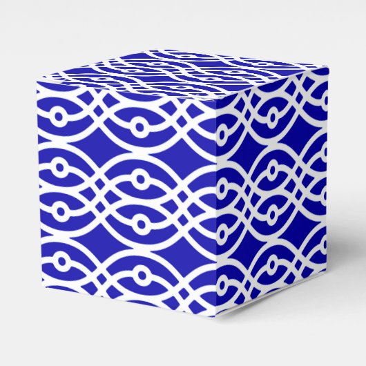 Kobalt blauw en wit bedankdoosjes (Voorkant Zijde)