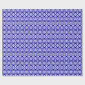 Kobalt blauw en wit cadeaupapier (Vlak)