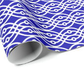 Kobalt blauw en wit cadeaupapier (Rol Hoek)