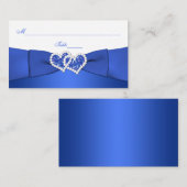 Kobalt Blauw en Wit Gevoegde Harten Plaatskaarten Plaatskaartje (Voorkant / Achterkant)