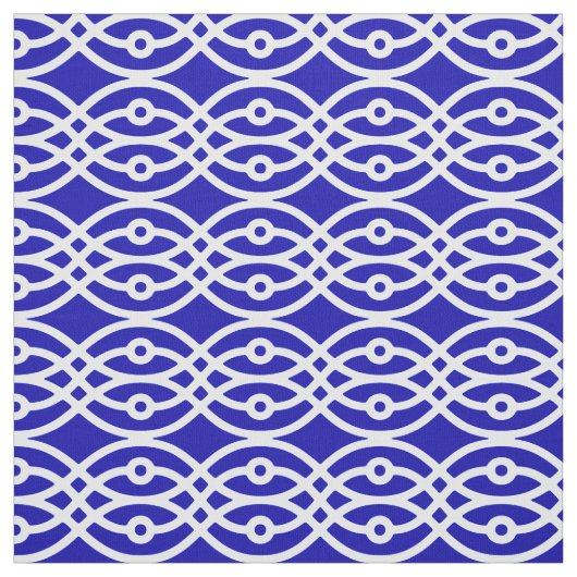 Kobalt blauw en wit stof (Swatch)