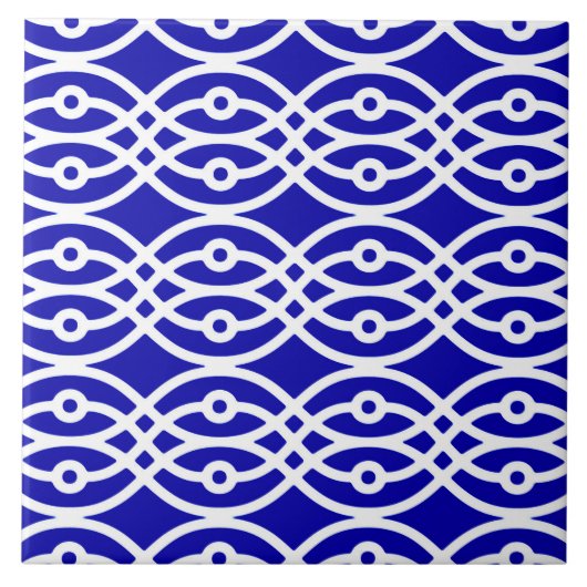 Kobalt blauw en wit tegeltje (Voorkant)