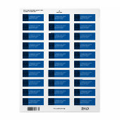 Kobalt Blauw en Zwart Damask Retouradres Label (Full Sheet)