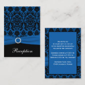 Kobalt Blauw en Zwart Damast Behuizing Kaart (Voorkant / Achterkant)