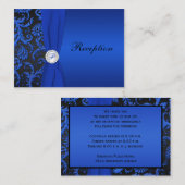 Kobalt Blauw en Zwart Damast Behuizing Kaart II (Voorkant / Achterkant)