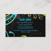 Kobalt Blauw & Geel Abstract Swirls-Sjabloon Visitekaartje (Achterkant)