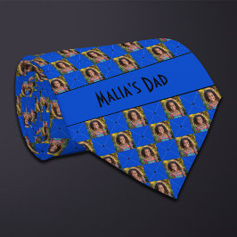 Kobalt Blauw Geruite Foto Stropdas