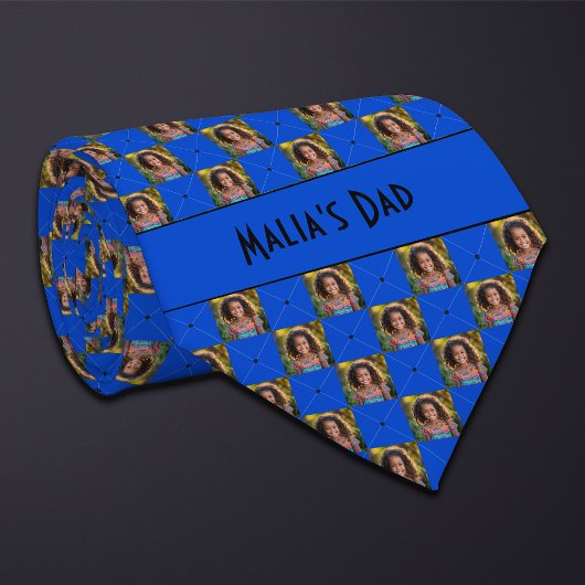 Kobalt Blauw Geruite Foto Stropdas