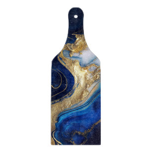 Kobalt Blauw & Gouden Marmeren Stijl Snijplank