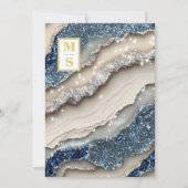 *~ Kobalt Blauw Ivoor Agaat QR AR66 RSVP Bruiloft Kaart (Voorkant)