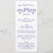 Kobalt Blauw La Dolce Vita Ribbon Ecru Huwelijk Menu (Voorkant)