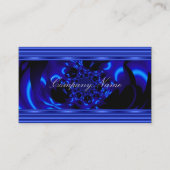 Kobalt Blauw Metaal Abstract Visitekaartje Zwart (Voorkant)