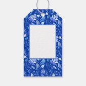 Kobalt Blauw op Blauwe Protea Bloem Matching Cadeaulabel (Achterkant)