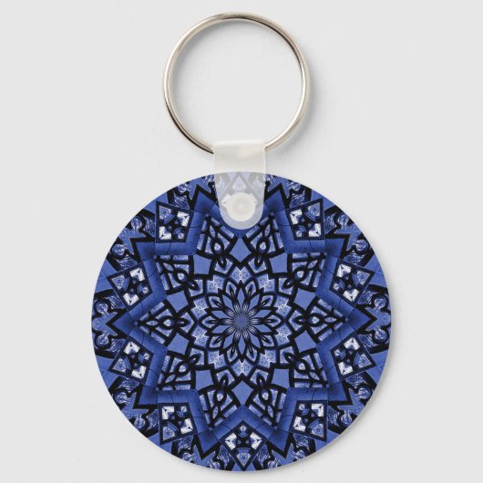 Kobalt blauw patroon sleutelhanger (Voorkant)