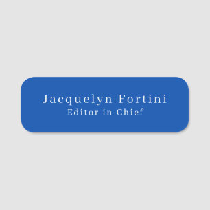 Kobalt Blauw Plain Elegant Modern Minimalist Naamplaatje